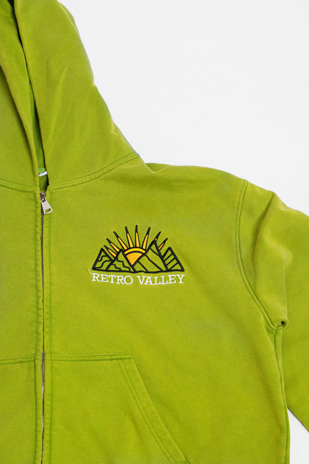 Matcha Green Retro Valley Boxy Zip Up PRE MADE
