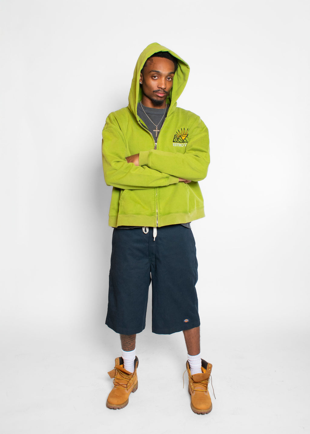 Matcha Green Retro Valley Boxy Zip Up PRE MADE