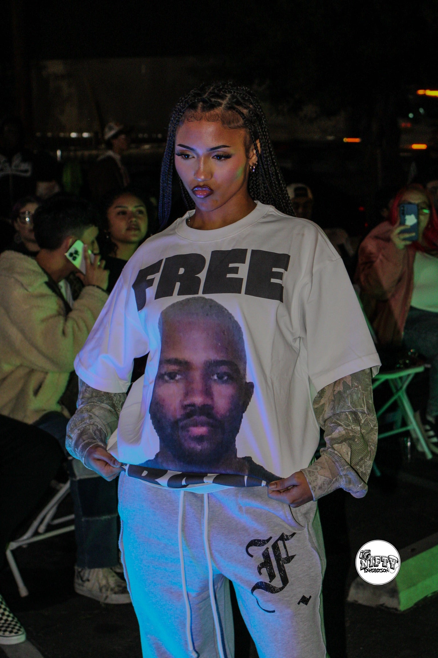 Free Frank Camo Waffle Long Sleeve Tee