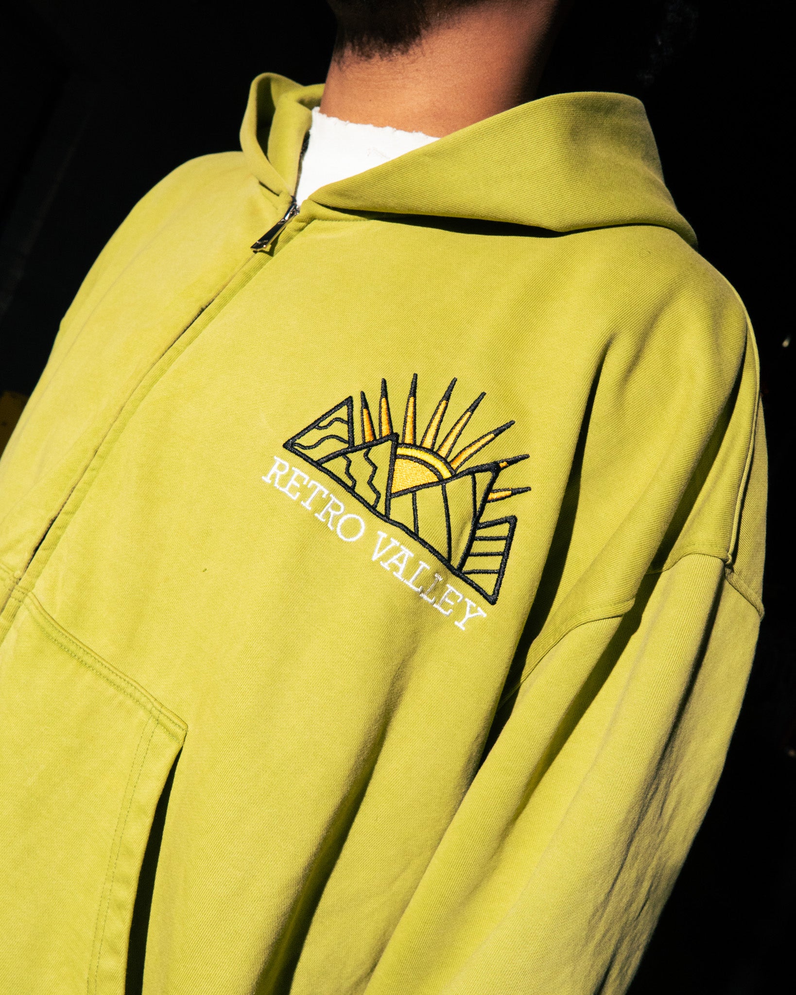 Matcha Green Retro Valley Boxy Zip Up PRE MADE