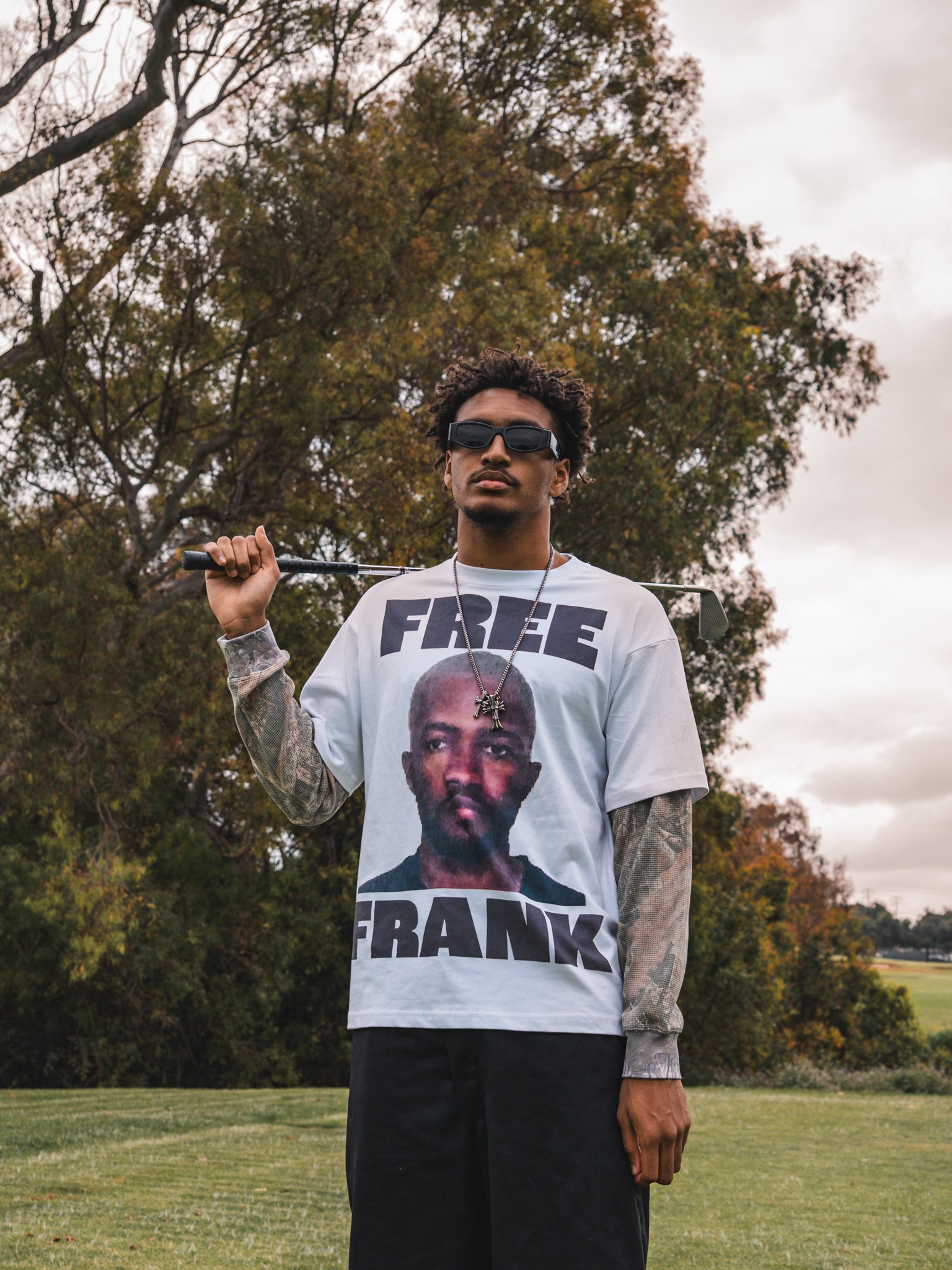 Free Frank Camo Waffle Long Sleeve Tee